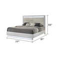 thumbnail image 4 of Glam Modern Upholstered LED King 4PC Bedroom Set Made With Wood in White, 4 of 17