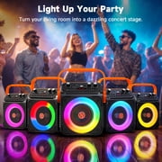 JYX Karaoke Machine for Adult, Portable Bluetooth Karaoke Speaker with 2 Microphones, Singing Party Speaker with Dj Lights for Outdoor, Home