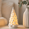 thumbnail image 4 of White Ceramic Christmas Tree Night Light with Textured Surface and Warm Glow for Bedroom and Living Room Shelf, Tabletop Decoration, 4 of 5
