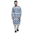 thumbnail image 1 of Atasi Printed Long Sleeve Kurta For Men Mandarin Collar Ethnic Long Kurta For Boys, 1 of 1