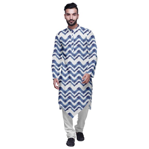 Atasi Designer Long Sleeve Kurta For Boys Casual Printed Cotton Flex Kurta
