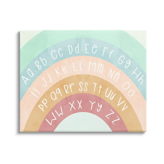Stupell Industries Alphabet Letters on Rainbow Landscape Painting Gallery Wrapped Canvas Art Print Wall Art, 40 x 30