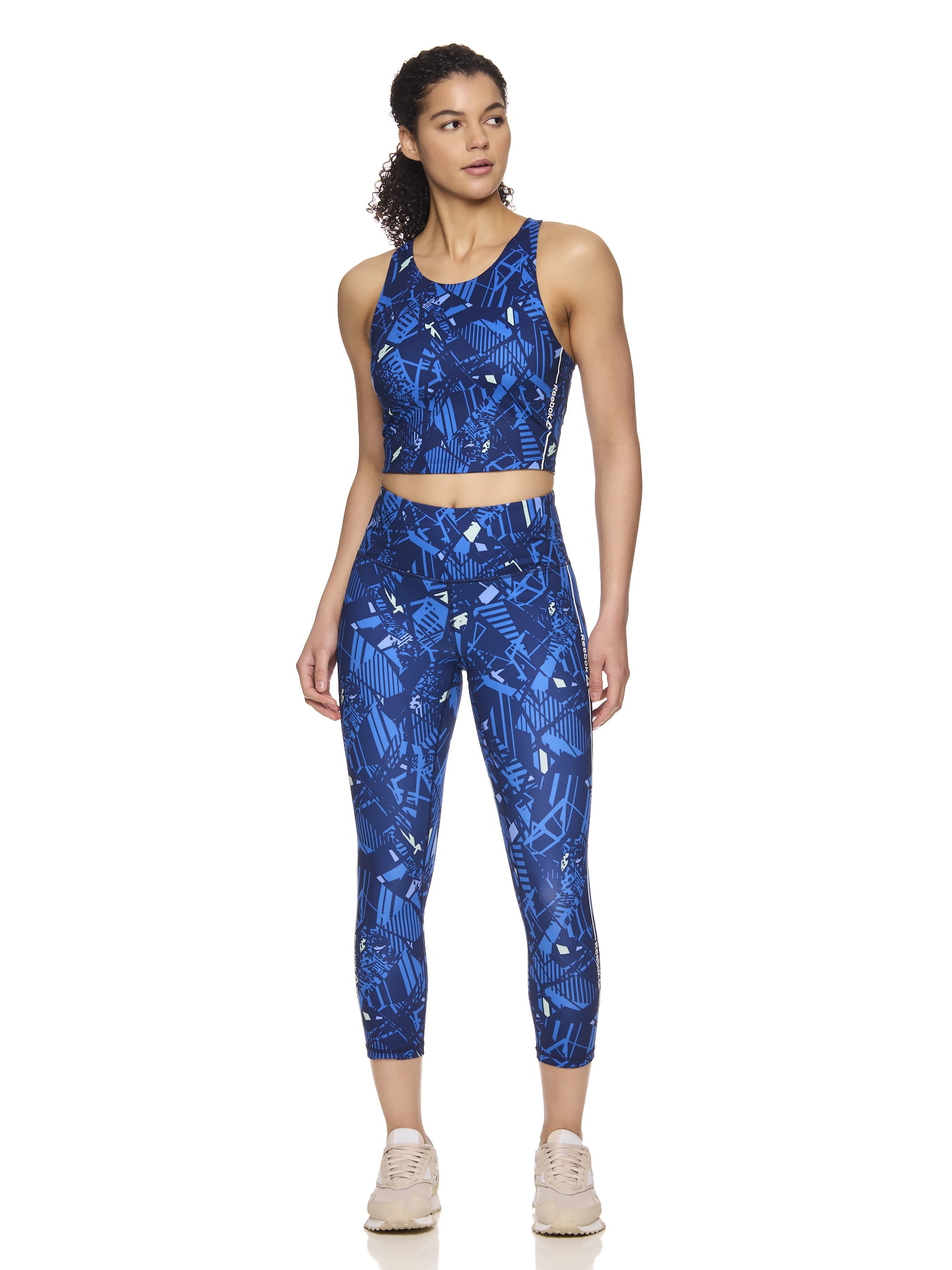 Reebok Women's and Women's Plus High-Rise Capri Leggings with Back Pocket, 22'' Inseam, Sizes XS-4X