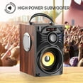 thumbnail image 3 of Bluetooth Speakers Wireless Portable Loud Speaker Subwoorer Blue Tooth LoudSpeakers Line-in Remote Control FM Radio TF U-Disk AUX Player Room Home Party Outdoor/Indoor Loudspeaker (Brown), 3 of 7