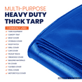 thumbnail image 5 of Tarpco Safety 14 Mil Extra Heavy Duty Tarp Camping Tarpaulin Waterproof Cover, Blue 6′ X 8′Ft, 5 of 7