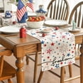 thumbnail image 4 of Sm:)e Freedom American Blue and Red Star Patriotic Fourth of July Table Runner 13 x 72 Inch Off White, 4 of 8