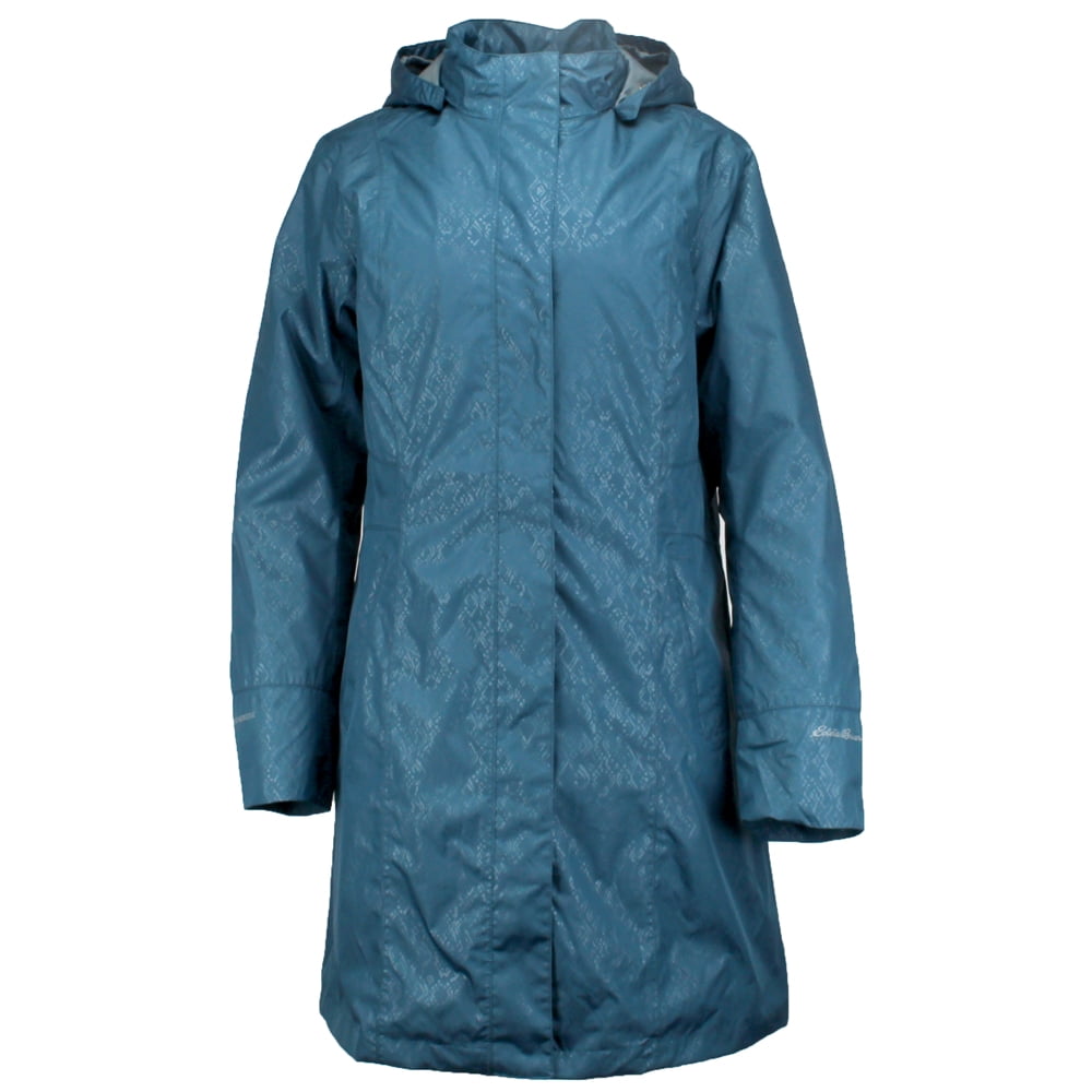 Eddie Bauer Womens Eddie Bauer Girl on The Go Insulated Trench Coat Tall Outdoor Full Zip, Women's, Size: Medium, Blue
