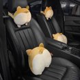 thumbnail image 2 of Almohada para el cuello del coche con forma de perro Corgi de peluche, bonita almohada para el coche, juego de soporte lumbar para el coche, caja de pañuelos creativa con forma de perro de dibujos ani, 2 of 5