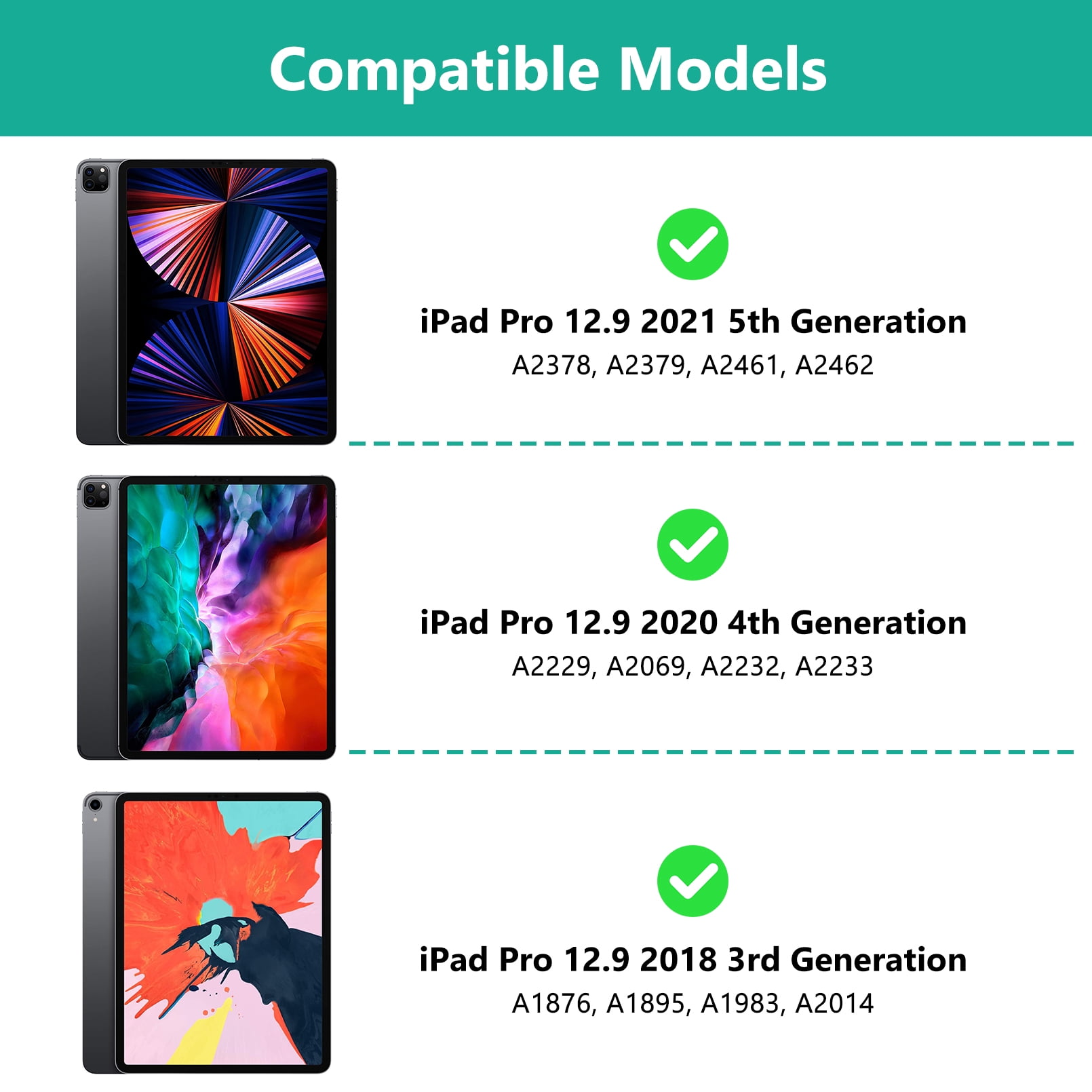 Keyboard for iPad Pro 12.9, 6/5/ 4/ 3 Gen(2022/2021/2020/2018) with Trackpad, Keyboard Case ,Detachable Wireless Bluetooth Keyboard with Backlit, with Pencil Holder