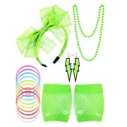 Thinsont 1 Set Fancy Dress Costume Retro Style Specialty Apparel 80s Party Supplies Cosplay Accessories Women Props Special Clothing green