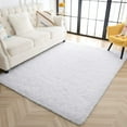 thumbnail image 2 of Softlife Stylish Soft Shaggy Velvet Carpet for Living Room Bedroom, Fluffy Area Rugs,3'x5',White, 2 of 6