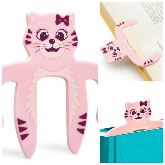Page Pals Bookmark Bookholder | Page Holder | Music Holder Clip | Music Paper Holder | Magazine, Cookbook | Reading in Bed at Home | Office, Desk, Kitchen Use | Novelty Reading Gift Idea (Cat)