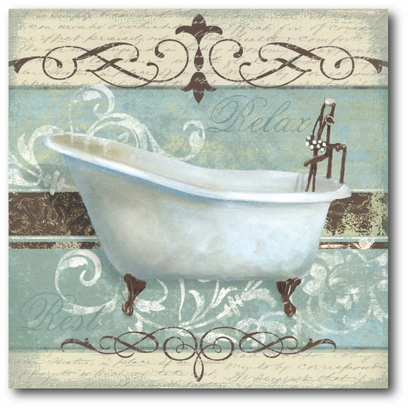 Bath Blue I Gallery-Wrapped Canvas Wall Art, 16x16