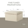 thumbnail image 3 of Maven Lane Claude Ottoman Rustique en Tissu Taupe, 3 of 6
