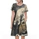 thumbnail image 1 of Fotbe Graceful Snow Leopard Vestido Largo de Moda para Mujer, Vestido Tipo Camiseta con Manga Corta y Estilo Casual a Rayas y Bloques de Color, 1 of 6