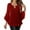 Red, variant on Women's Keyhole Neck Blouse Three Quarter Bell Sleeve Evening Party Tunic Top Red 2XL