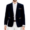 thumbnail image 5 of TKKCS Mens Corduroy Blazer Lapel Casual Formal Long Sleeve Single Button Suit Jacket with Pockets Navy 3XL, 5 of 5