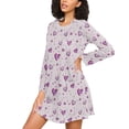 thumbnail image 3 of joogoo Sparkling Hearts Women's Long Sleeve Nightgown Sleepwear S, 3 of 8
