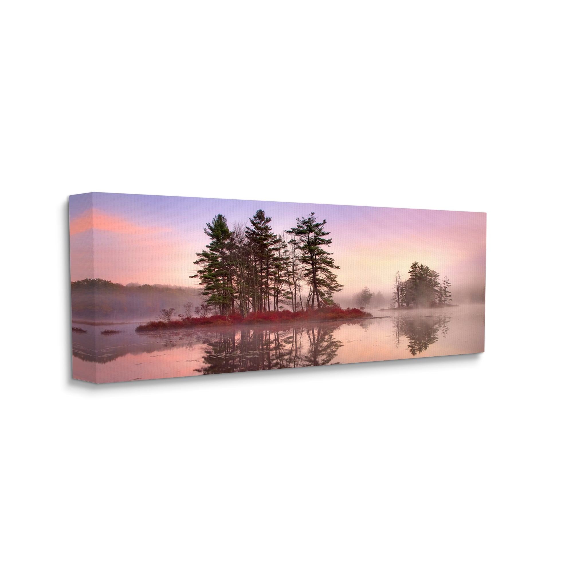 Stupell Industries Lake Island Trees Sunrise Sky Coastal Photography Gallery Wrapped Canvas Print Wall Art
