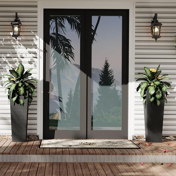 Historyli 2PC 32 Inch Planters for Indoor/Outdoor Plants with Removable Liners & Drainage Holes, Black