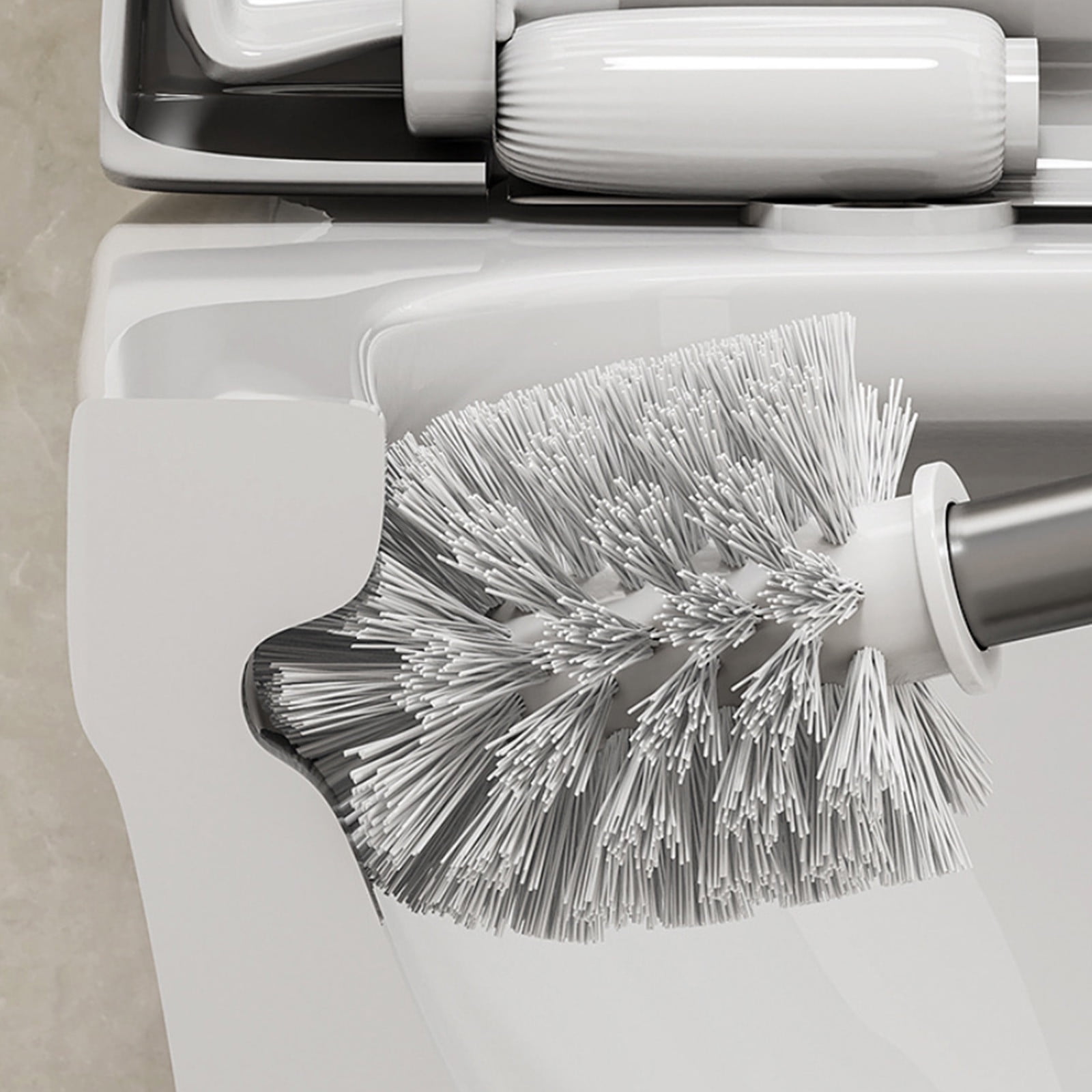 TaTaai 4Pcs Toilet Brush and Holder, Toilet Bowl Brushes Holder and Long Handle Ventilated Toilet Brush Set for Bathroom Cleaning