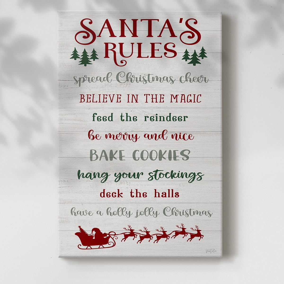 Santa's Rules- Gallery Wrapped Canvas