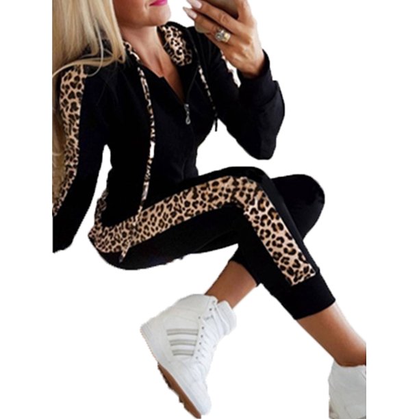 Gupgi - Womens Jogger Casual Tracksuit Hoodies Sweatshirt + Pants 2Pcs Sets Sport Wear - Walmart