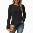 thumbnail image 4 of Godom Womens Plus Size Tops Crewneck Long Sleeve Shirts Loose Tunic Tops Fall Pullover, 4 of 6
