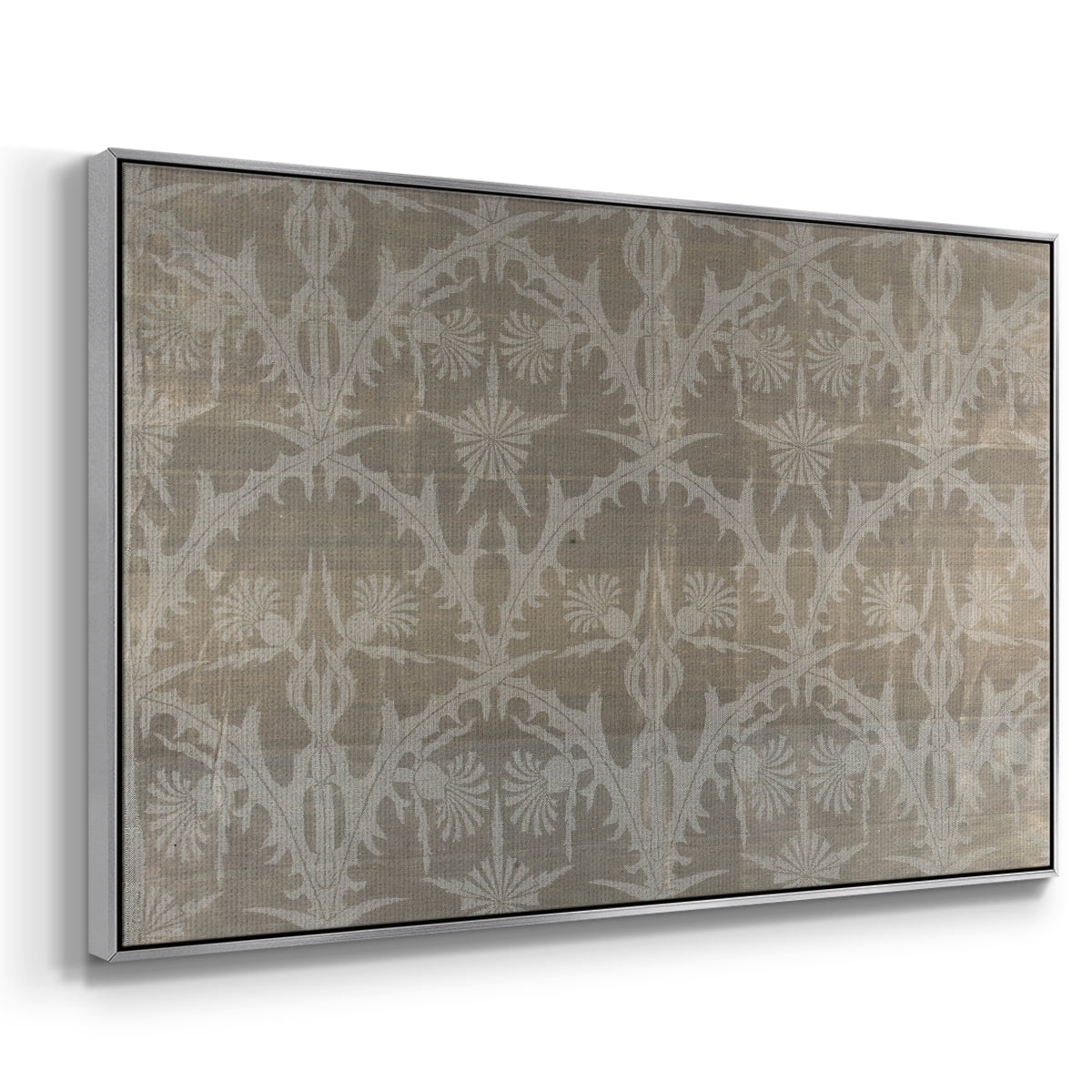 Vintage Abstract Print-XIII Framed in Silver Wood Gallery Wrapped Canvas 25 in. x 37 in.