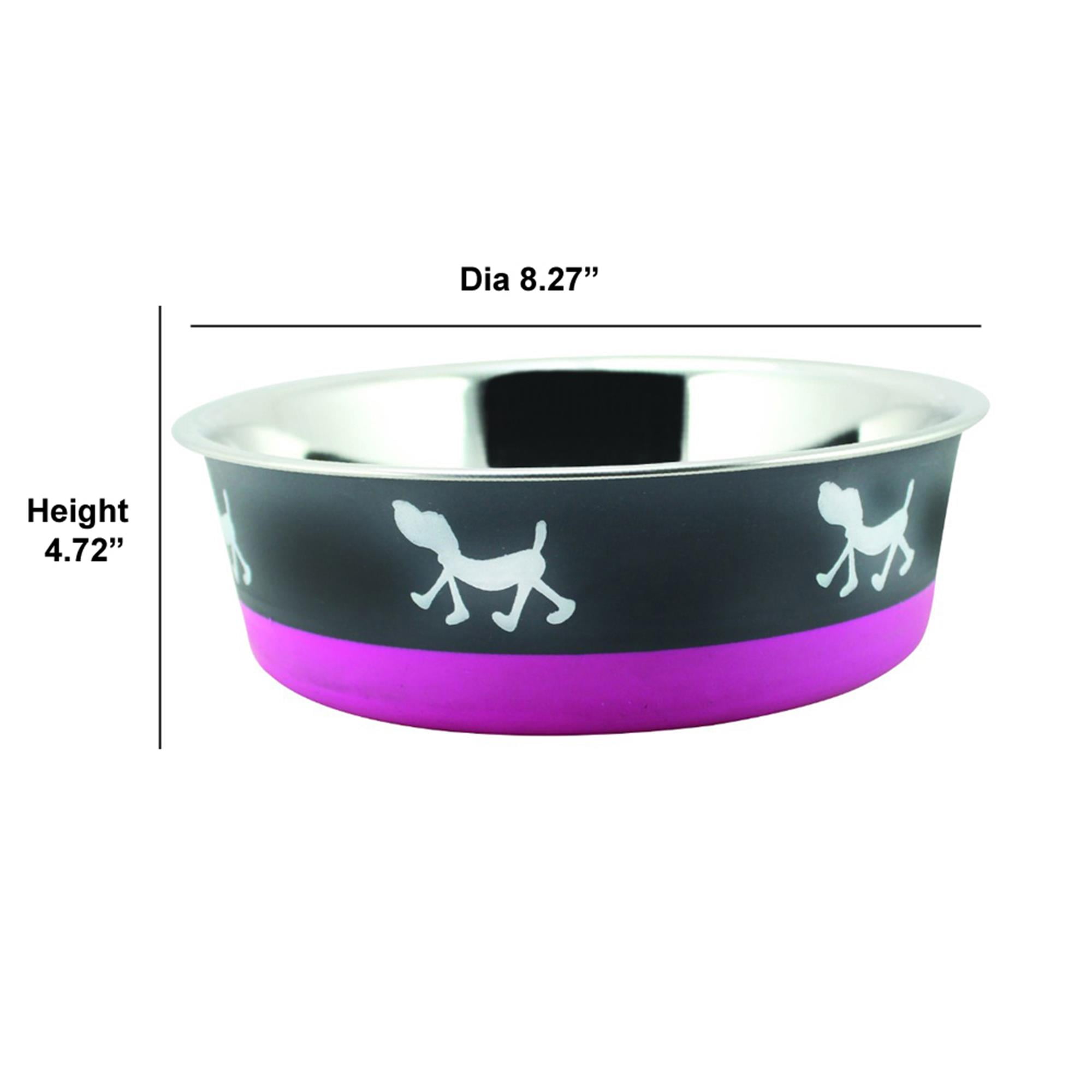 Pefilos 8.27"x4.72" Medium Lightweight Stainless Steel Dog Bowl, 54.1 OZ Food And Water Dish Pet Food Bowls, Purple Pefilos 8.27"x4.72" Medium Lightweight Stainless Steel Dog Bowl, 54.1 OZ Food And Water Dish Pet Food Bowls, Purple