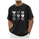 thumbnail image 1 of Tops para hombre, blusas y camisas de cuello redondo y manga corta para hombre. Camiseta/camisa informal de cuello redondo y manga corta con estampado de corazones para hombre. Tops de poliéster para, 1 of 4