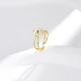 thumbnail image 5 of Chic Lily Flower Ring for Women Cubic Zirconia Cross Statement Ring Floral Promise Engagement Rings Adjustable Finger Band Rings, 5 of 6