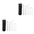thumbnail image 2 of Vogacara 6 piezas de acero inoxidable, herramienta de extracción para el hogar, accesorios para removedor de cera para cuarto de baño con bolsillo de Negro 2piezas Vogacara CBP164961, 2 of 6