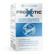 ProbioticX Probiotic Supplement for Women & Men by NutraOne - Digestive Health & Immune Support Probiotics (30 Capsules)
