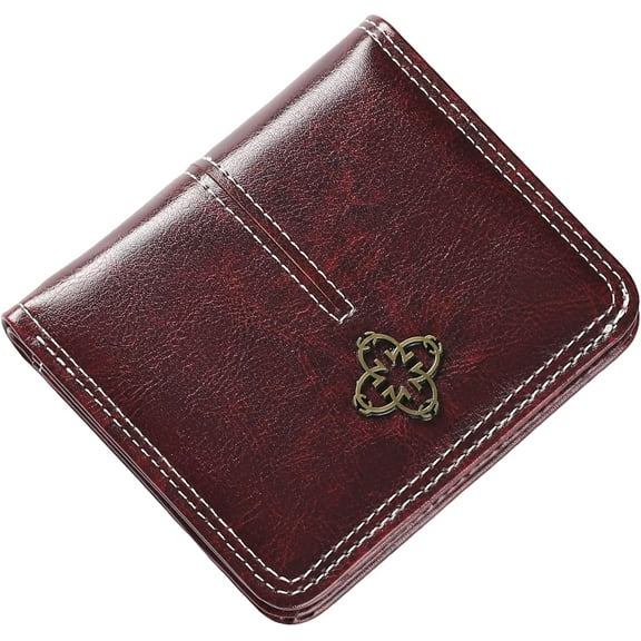 Wallet Women RFID Blocking Small Bifold Leather Pocket Wallet Zipper Coin Pocket Ladies Mini Purse with ID Window