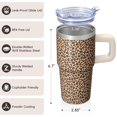 thumbnail image 3 of Double Wall 20oz Stainless Steel Geometric Textured Tumbler, Insulated Travel Coffee Mug with Handle, Leak Proof with Straw, 3 of 5