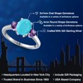 thumbnail image 2 of Gem Stone King 925 Sterling Silver Green Turquoise and Purple Amethyst Engagement Ring for Women | 2.00 Cttw | Oval 9X7MM | Gemstone Birthstone | Size 6, 2 of 6