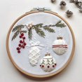 sunsanly 1 Set Christmas Embroidery Kit with Bamboo Hoop Threads