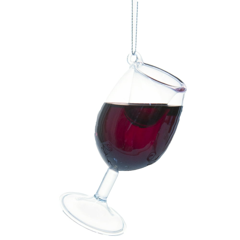 Ganz Happy Merlot 4 Inch Merlot Wine Glass Ornament w/ Faux Wine