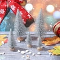thumbnail image 2 of 8PCS Artificial Mini Christmas Trees, Bottle Brush Trees with Wood Base, Frosted Sisal Xmas Tree, DIY Crafts Mini Pine Tree for Party Home Table Top Decor Winter Ornaments, 2 of 7