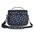 thumbnail image 2 of Dinosaur and Grass Navy Pattern Insulated Lunch Box for Women Men, Medium Leakproof Cooler Bag with Adjustable Strap, 10"x6.7"x8", 2 of 6