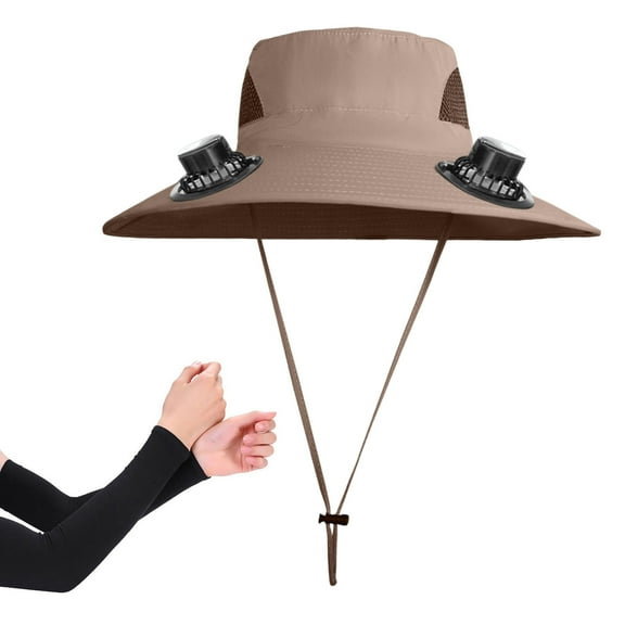 Drses Men's & Women's Solar Fan Hat - Wide Brim UPF 50 Sun Hat with 2 Removable Fans | Dual USB Charging & Solar Powered Fishing Hat