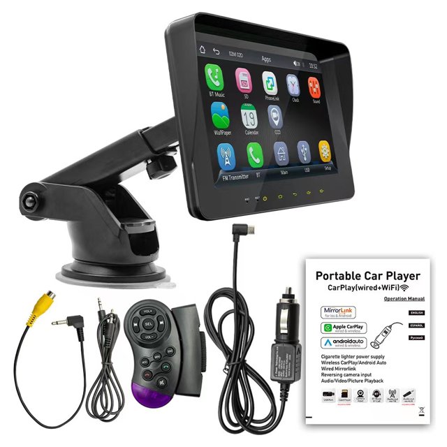 7 Inch Touch Screen Wireless Carplay Android Car Navigation Portable Car Stereo with Bluetooth for Cars Trucks