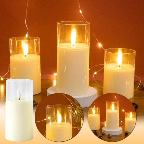 Xihbxyly Vela Electrónica Led, Diseño Sin Llama de Bajo Consumo, Luz Blanca Cálida, Funciona con Pilas, Apta para Cualquier Espacio, Ideal para Cenas Románticas, Bodas y Festivales. Disponible En Var