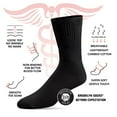 thumbnail image 2 of 8 pairs of Thin Combed Cotton Diabetic Socks for Men & Women, Loose, Wide, Non-Binding Neuropathy Low-Crew Socks (Black, Fit's Shoe Size 7-11), 2 of 4