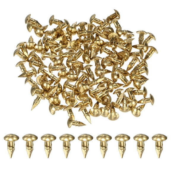 Uxcell 100-Pack Small Tiny Nails, 2.8mm x 10mm Brass Nails Hardware Round Head
