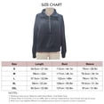 thumbnail image 3 of Women Long Sleeves Pullover Turn Down Collar Half Zip Up Large Front Pocket Casual Loose Blouses Black L, 3 of 3