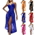 thumbnail image 1 of Sentmoon Beach Cover up with Built in Bra Spaghetti Strap Oversized Womens Bathing Suits One Piece Women's Solid Color Fashion No Buckle Adjustable Backless Bikinis Sets over Tank Tops & Jeans, 1 of 8