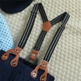 thumbnail image 5 of Ketyyh-chn99 Toddler Boys Outfits Baby Boys' Pants Sets Toddler Baby Boy Clothes Suit Gentleman Wedding Outfits Formal Dress Shirt+Bowtie+Vest+Boutonniere+Suspender Pants Navy,12-18 Months, 5 of 5