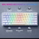 thumbnail image 2 of Teclado mecánico para videojuegos AULA 60% blanco con retroiluminación RGB, 2 of 6